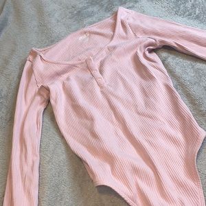 VS pink long sleeve bodysuit